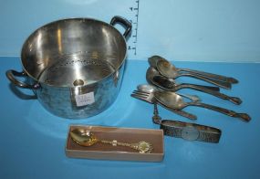 Small Lamp with Painted Glass Shade