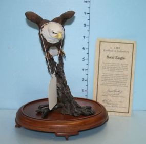"Bald Eagle" Royal Worcester Hand Painted Bone and China Bronze Sculpture