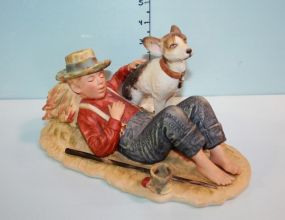 Norman Rockwell Figurine-Four Seasons Illustrations for 1958-First Edition "Spring Adventures Between Adventures" by Gorham