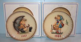 1981Annual Hummel Plate "Umbrella Boy" and 1984 Annual Hummel Plate "Little Helper"