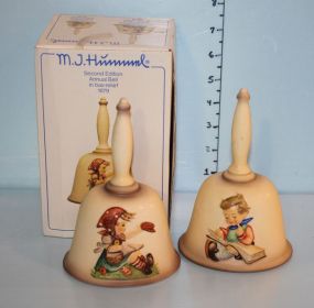 1979 Annual Hummel Bell "Farewell" and 1980 Annual Hummel Bell "Thoughtful"