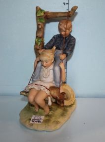"Flying High" First Edition Summer Large Norman Rockwell Figurine, Four Seasons for 1949 by Gorham