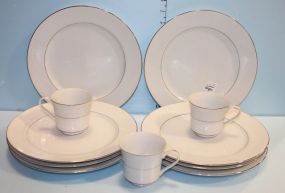 Set of Eight "Queen's Face Chad Ford China" Plates and Three Cups