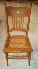Oak Spindle Back Cane Seat Chair