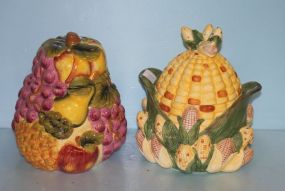 Two Handpainted Cookie Jars
