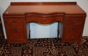 Satinwood Inlaid Kneehole Desk with Sheraton Legs
