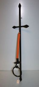 Forged Iron Cross with Candle
