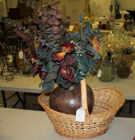 Basket and Vase with Flowers