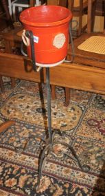 Pottery Flower Pot in Iron Stand