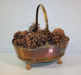 Brass Pawfoot Oval Basket