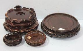 Group of Five Wood Vase or Bowl Stands