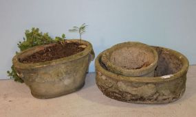 Three Concrete Planters