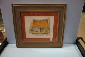 Local Jackson Artist Color Drawing of Shack on Corn Husk