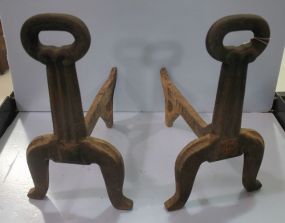 Pair of Iron Andirons