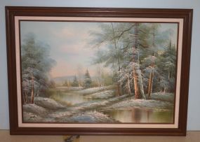 Contemporary Landscape of Snow Scene