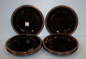 Set of Six Pottery Barn "Bronze" Color Plates