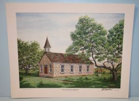 Limited Edition Lithograph by C.G. Morehead 1973 "LBJ School House"