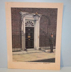 1974 Lithograph by C.G. Morehead "No. 10 Downing Street, London"