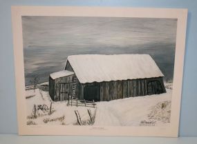 Limited Edition Print by C.G. Morehead 1971 "Old Barn"