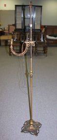 20th Century Iron Floor Lamp Painted Gold