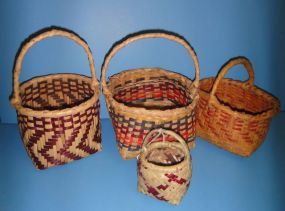 Group of Four Choctaw Baskets