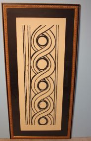 Walter Anderson Black and White Silk Screen "Braided Border"