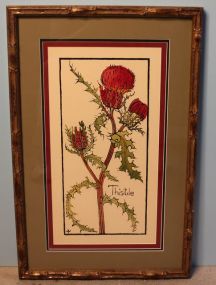 Walter Anderson Painted Silk Screen "Thistle"