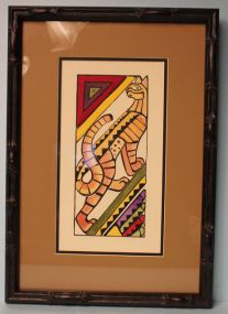 Walter Anderson Color Silk Screen "Cat From Jay and Cat"