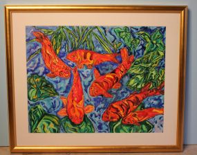 Large Multi-Color Print of Six Fish