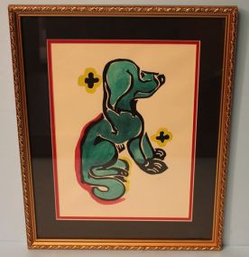 Walter Anderson Color Silk Screen "Dog From Ugly Duckling"