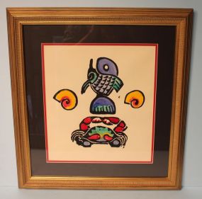 Walter Anderson Color Silk Screen "Crab and Fish"