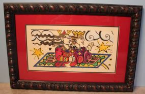 Walter Anderson Framed Color Silk Screen "Magic Carpet"