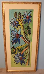 Walter Anderson Framed Color Silk Screen "Water Lilies"