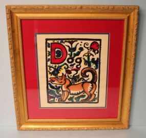 Walter Anderson Alphabet "D" Color Silk Screen