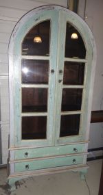 Painted "Shabby Chic" Dome Top Cabinet