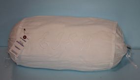 Bolster Pillow with White Cotton Draw-String Sham