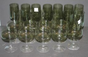 Stemware, 9 Sherberts, and 3 Sherberts Stemware 8"-6"h., 9 Sherberts, 7"-7"h., and 3 Sherberts