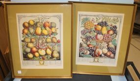 Two Prints of Centerpiece with Fruit 18"w., 22"h.