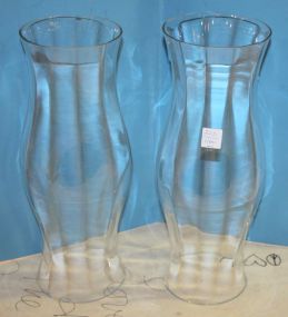Pr. Glass Hurricane Shades 16"h.