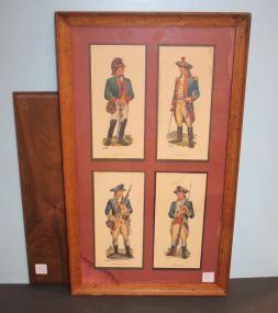 Military Print, Table Top Board Print: 13"w., 23"h., Board: 17" Square