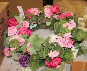 Two Floral Wreaths 19"dia.