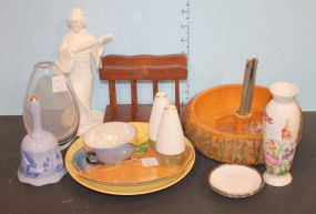 Vintage Nut Dish, Napkin Holder, Bell, Art Glass Vase, Porcelain Vase, Porcelain Noritake Quan Yen Vintage Nut Dish, Napkin Holder, Bell, Art Glass 6" Vase, 6" Porcelain Vase, Porcelain Noritake Quan Yen