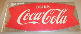 1960's Double Sided Card Board Fishtail Sign 24"w., 11"h.