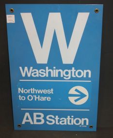 Chicago Subway Sign Sign, 18"h., 12"w.