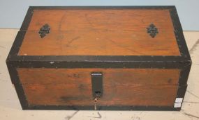 Black Toolbox Blakc Tool box with wood. 10"h., 25"w.