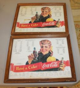 Two Vintage Framed Football Programs 15"w., 12"h.