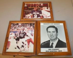 Picture of Mississippi State Coach Rick Stansbury and Two Miss State Ball Players 9"x 11"