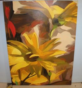 Large Giclee of Flowers recreated from original done by Bob Steadman, 36"w., 48"h.
