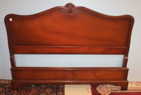 Mahogany Duncan Phyfe Full Size Bed with shell carving and wooden rails, 42"h.
