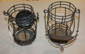 Pair of Metal Hanging Candleholders 14"h.